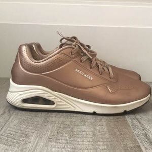 Skechers rose gold platform sneakers